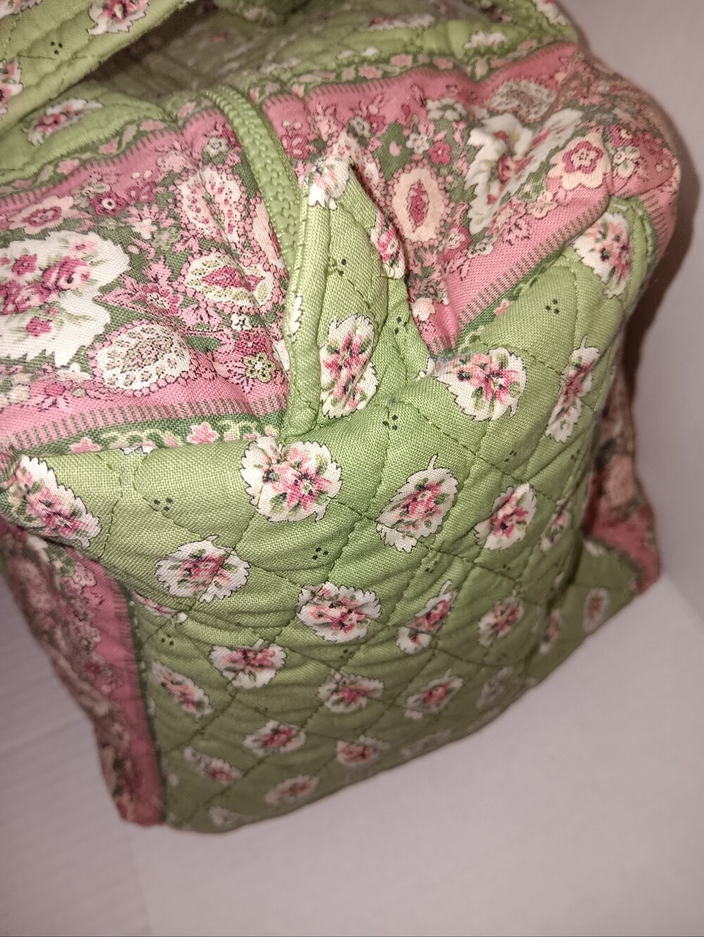 VERA BRADLEY QUILTED COTTON "GREEN-LEAF" WEEKENDER BAG - Picture 9 of 11